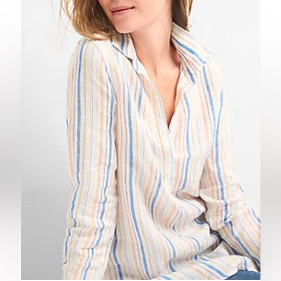 GAP Tops - Gap Multi Stripe Linen Tunic